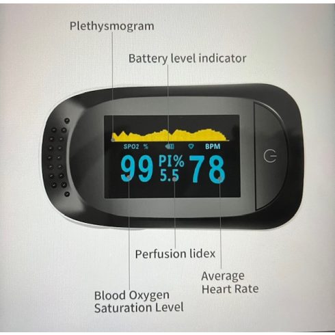 PROFESSZIONÁLIS VÉROXIGÉNMÉRŐ ÉS PULZUSMÉRŐ IMDK OLED KIJELZŐVEL PULZOXIMÉTER SPO2